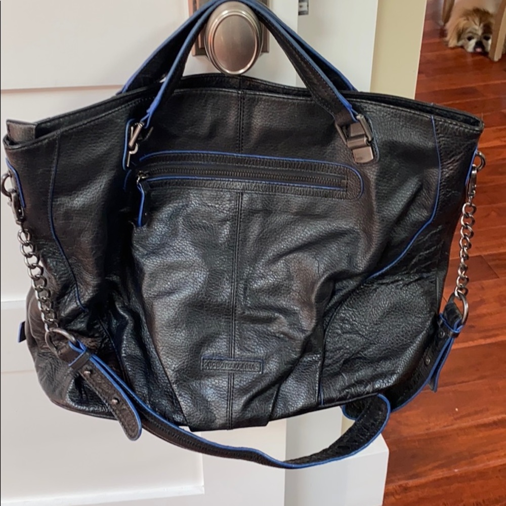 BCBG Maxazria Black Leather Satchel